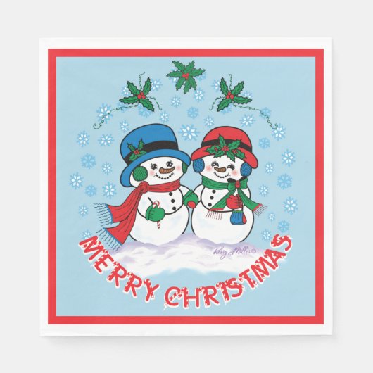 Snowman Serviette (Vorderseite)
