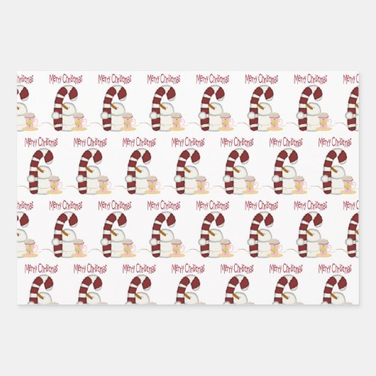 Snowman Sheets Wrapping Paper Peg Geschenkpapier Set (Vorderseite 2)