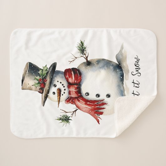 Snowman Sherpa Blanket Sherpadecke (Vorderseite (Horizontal))