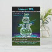 Snowman Showman Jährliche Weihnachtsfeier Party Ei Einladung (Stehend Vorderseite)