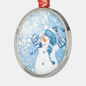 Snowman Silbernes Ornament (Links)