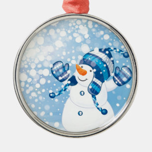 Snowman Silbernes Ornament