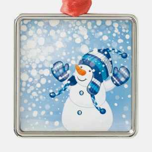 Snowman Silbernes Ornament