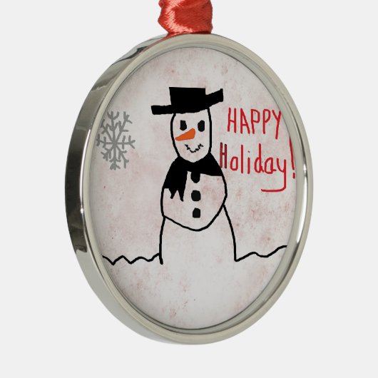 Snowman Silbernes Ornament (Rechts)