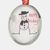 Snowman Silbernes Ornament (Links)