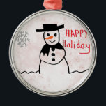 Snowman Silbernes Ornament<br><div class="desc">Snowman</div>