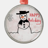 Snowman Silbernes Ornament (Vorne)