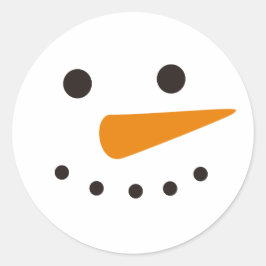Snowman Simple Holiday Weihnachten Runder Aufkleber