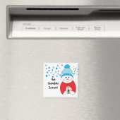 Snowman Sipping Hot Chocolate Magnet (In Situ (Geschirrspüler))
