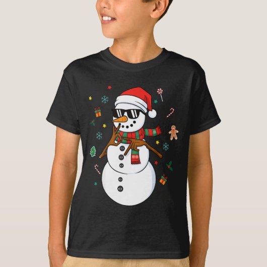 Snowman Six Seven Meme Christmas Pajamas 6 And 7 F T-Shirt (Vorderseite)