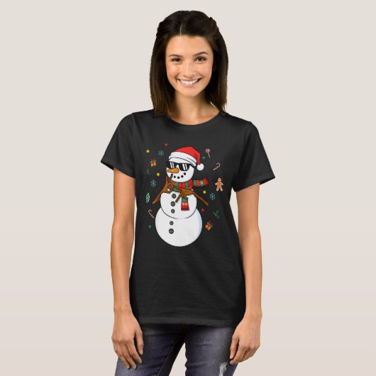 Snowman Six Seven Meme Christmas Pajamas 6 And 7 F T-Shirt (Vorne ganz)