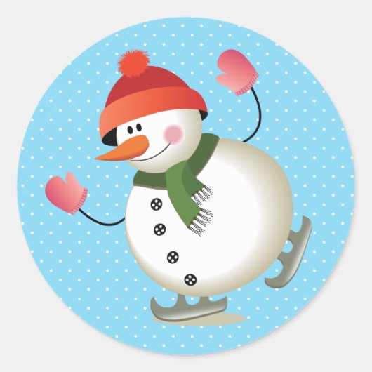 Snowman Skate Glossy Stickers 3 inch (Blatt 6) (Vorderseite)