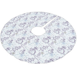 Snowman Sketch Weihnachtsbaumrock Polyester Weihnachtsbaumdecke