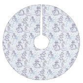 Snowman Sketch Weihnachtsbaumrock Polyester Weihnachtsbaumdecke (Vorderseite)