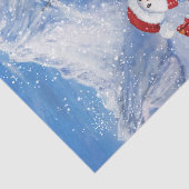 Snowman Skifahren Wasserfarbe Winter Weihnachten Seidenpapier (Ausschnitt)