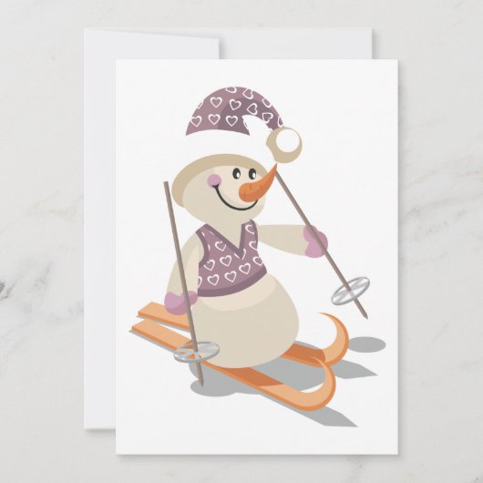 Snowman Skiing Einladung (Vorderseite)
