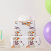 Snowman Skiing Geschenkpapier