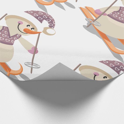 Snowman Skiing Geschenkpapier