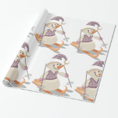Snowman Skiing Geschenkpapier (Ungerollt)