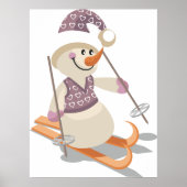 Snowman Skiing Poster (Vorne)