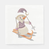 Snowman Skiing Serviette (Vorderseite)