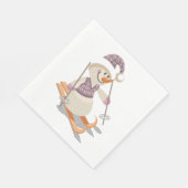 Snowman Skiing Serviette (Ecke)