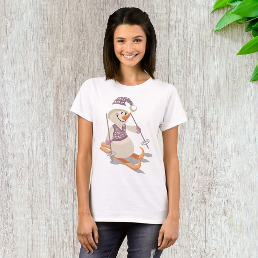 Snowman Skiing T-Shirt