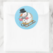 Snowman Sled Glossy Stickers 3 inch (Blatt 6) (Tasche)