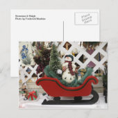 Snowman & Sleigh Postkarte (Vorne/Hinten)