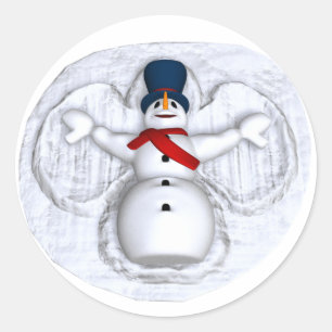 Snowman Snow Angel Aufkleber