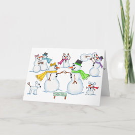 Snowman Snow Ball Karte