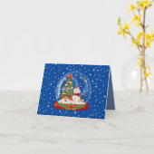 Snowman Snow Globe Karte (Gelbe Blume)