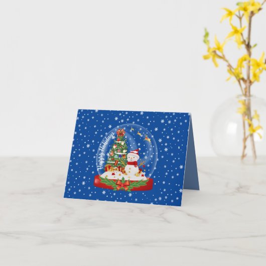 Snowman Snow Globe Karte (Gelbe Blume)