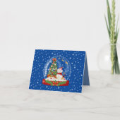 Snowman Snow Globe Karte (Vorderseite)