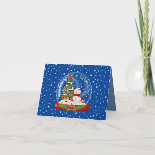 Snowman Snow Globe Karte (Vorderseite)