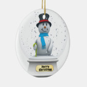 Snowman Snow Globe Keramik Ornament (Rechts)