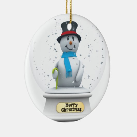 Snowman Snow Globe Keramik Ornament (Rechts)