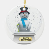 Snowman Snow Globe Keramik Ornament (Vorne)