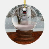 Snowman Snow Globe Keramik Ornament (Vorne)