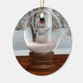 Snowman Snow Globe Keramik Ornament (Links)