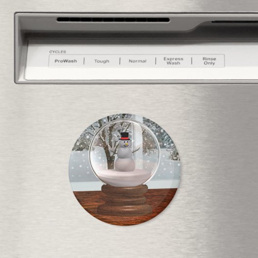 Snowman Snow Globe Magnet (In Situ (Geschirrspüler))