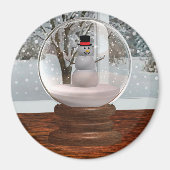 Snowman Snow Globe Magnet (Vorne)