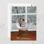 Snowman Snow Globe Postcard Postkarte (Vorne/Hinten)