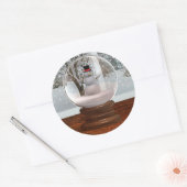 Snowman Snow Globe Runder Aufkleber (Umschlag)