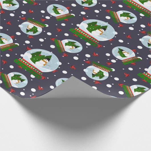 Snowman Snow Globes Geschenkpapier (Ecke)