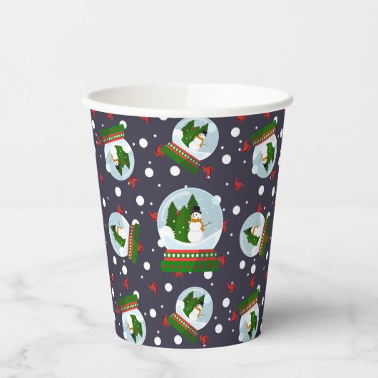 Snowman Snow Globes Pappbecher (Links)