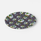 Snowman Snow Globes Pappteller (Schrägansicht)