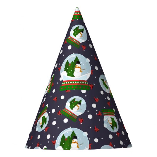 Snowman Snow Globes Partyhütchen (Vorderseite)