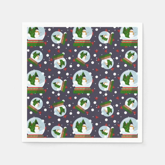 Snowman Snow Globes Serviette (Vorderseite)