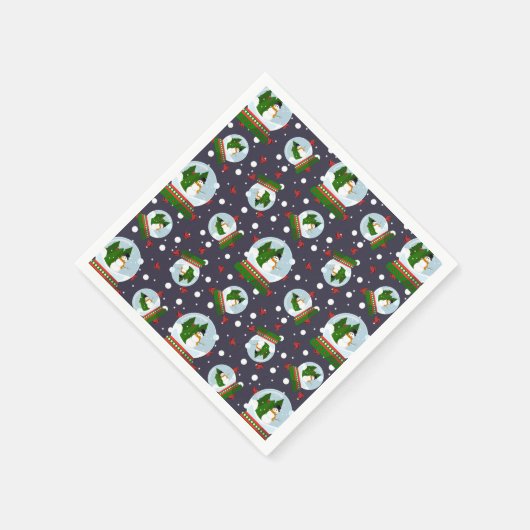 Snowman Snow Globes Serviette (Ecke)